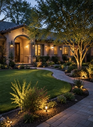 Lawn care business owner managing customers on a smartphone